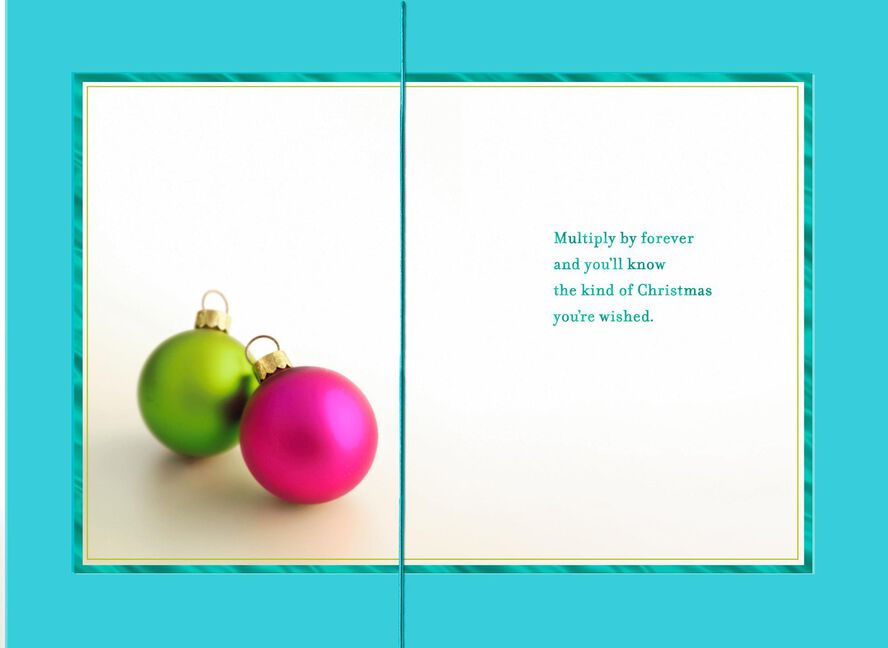 colorful ornaments christmas card for daughter and son in law