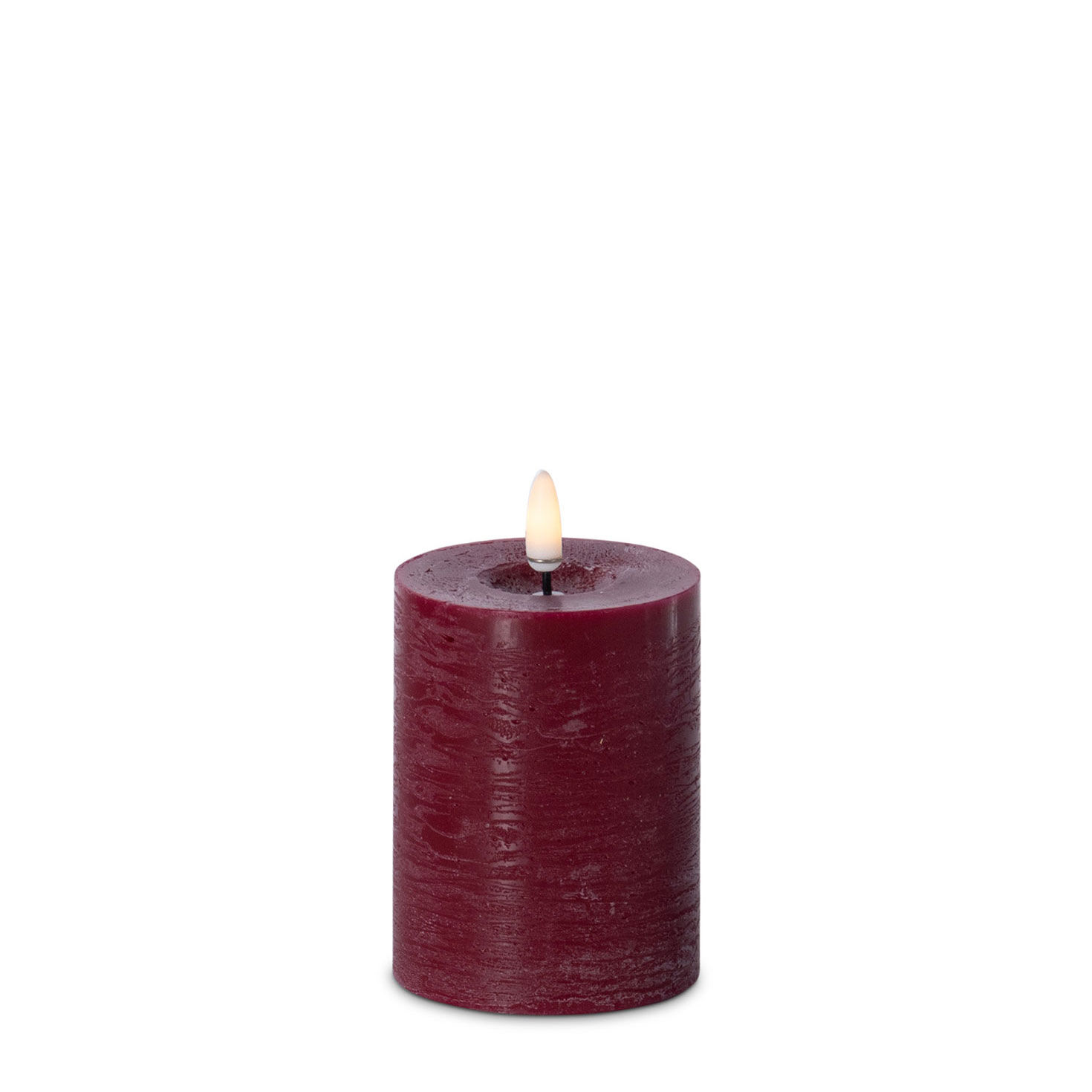 K&K Interiors Burgundy LED Pillar Candle, 4"