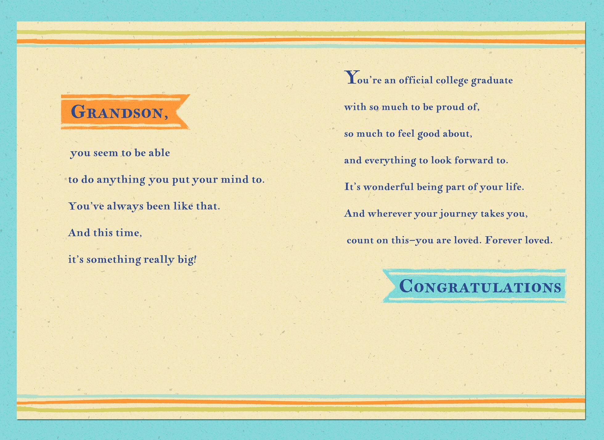 Cityscape College Graduation Card for Grandson