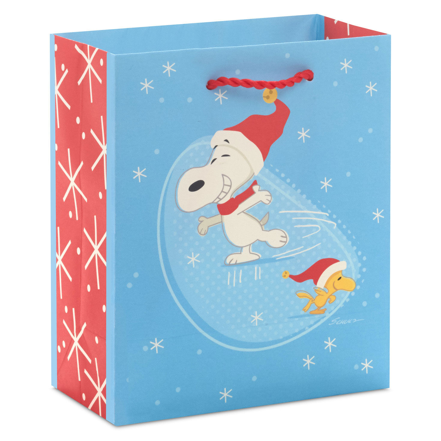 6.5" Peanuts® Snoopy and Woodstock Ice-Skating Small Christmas Gift Bag for only USD 2.49 | Hallmark