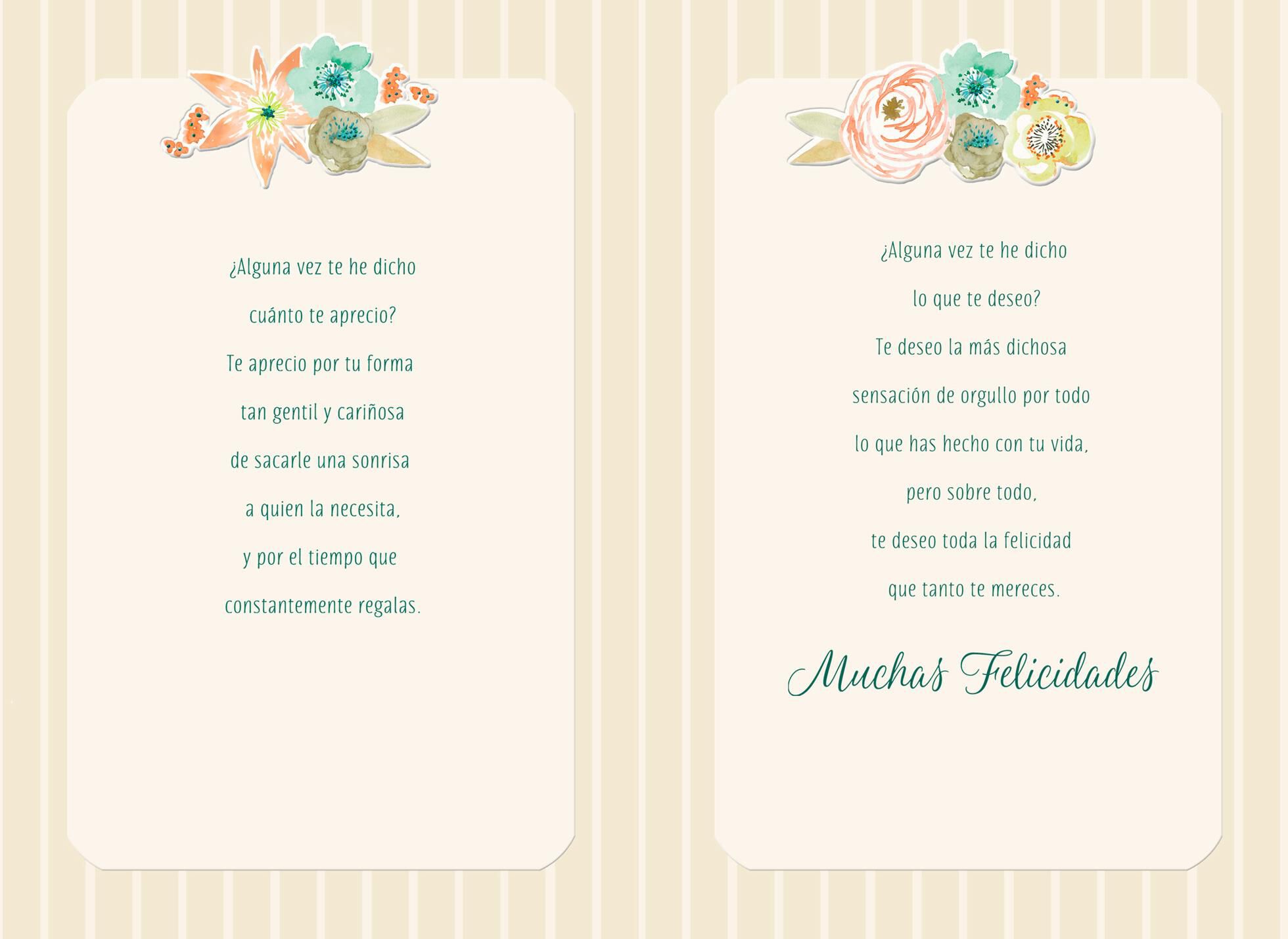 Pastel Flowers Spanish-Language Birthday Card