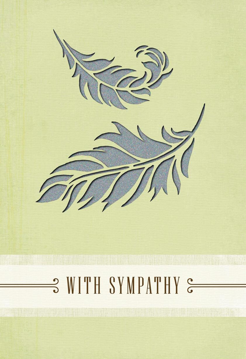Peace and Healing Laser-Cut Leaves Sympathy Card