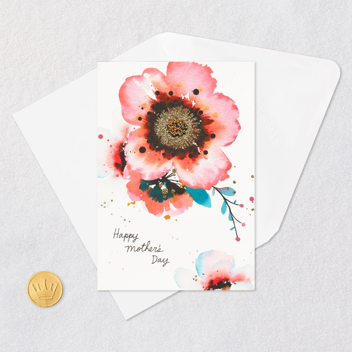 Woman of Strength and Beauty Mother's Day Card Card Front with Envelope and Gold Seal image number 5