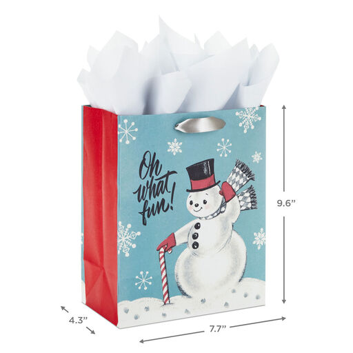 9.6" Retro Fun 3-Pack Medium Christmas Gift Bags With Tissue Paper Assortment, 
