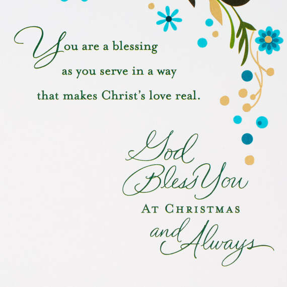You Are a Blessing in the Lord's Service Religious Christmas Card, , large image number 2