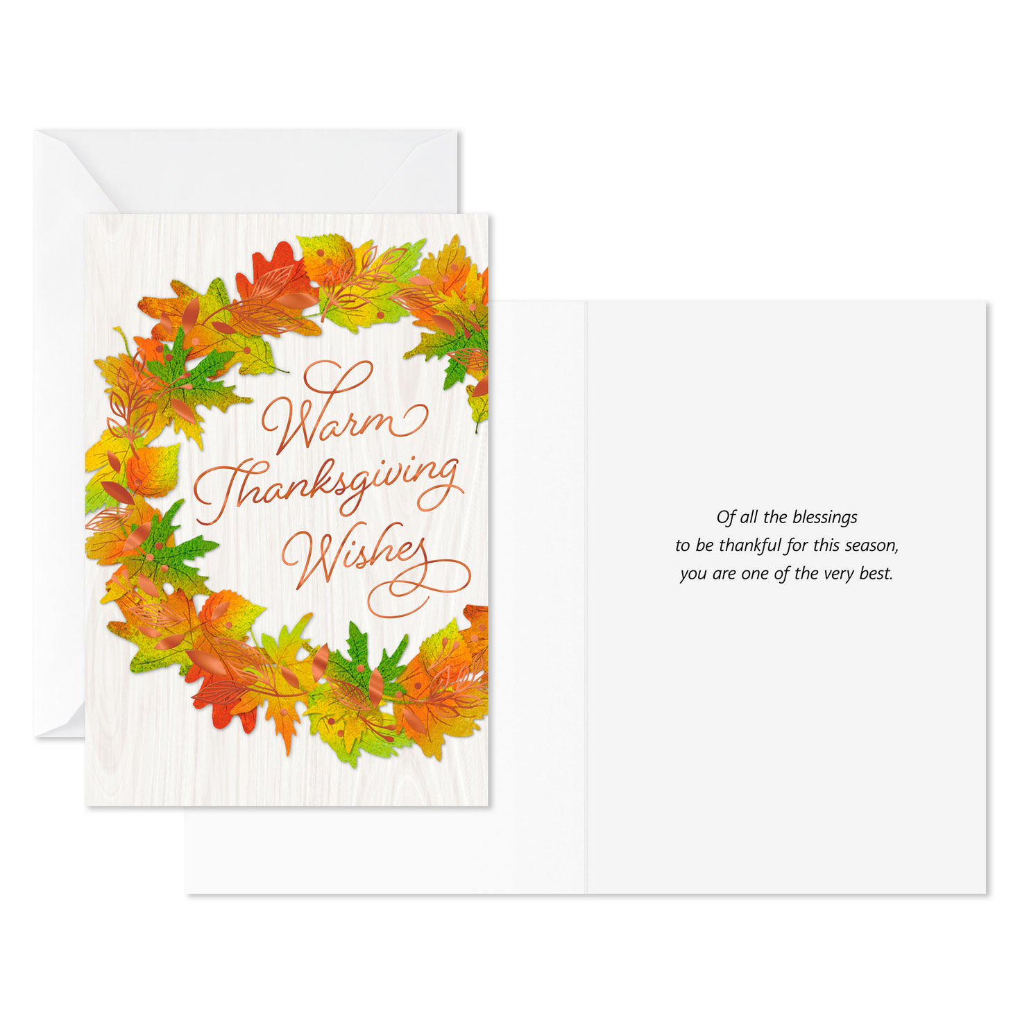 Autumn Wreath on Wood Plank Thanksgiving Cards, Pack of 6 for only USD 5.99 | Hallmark
