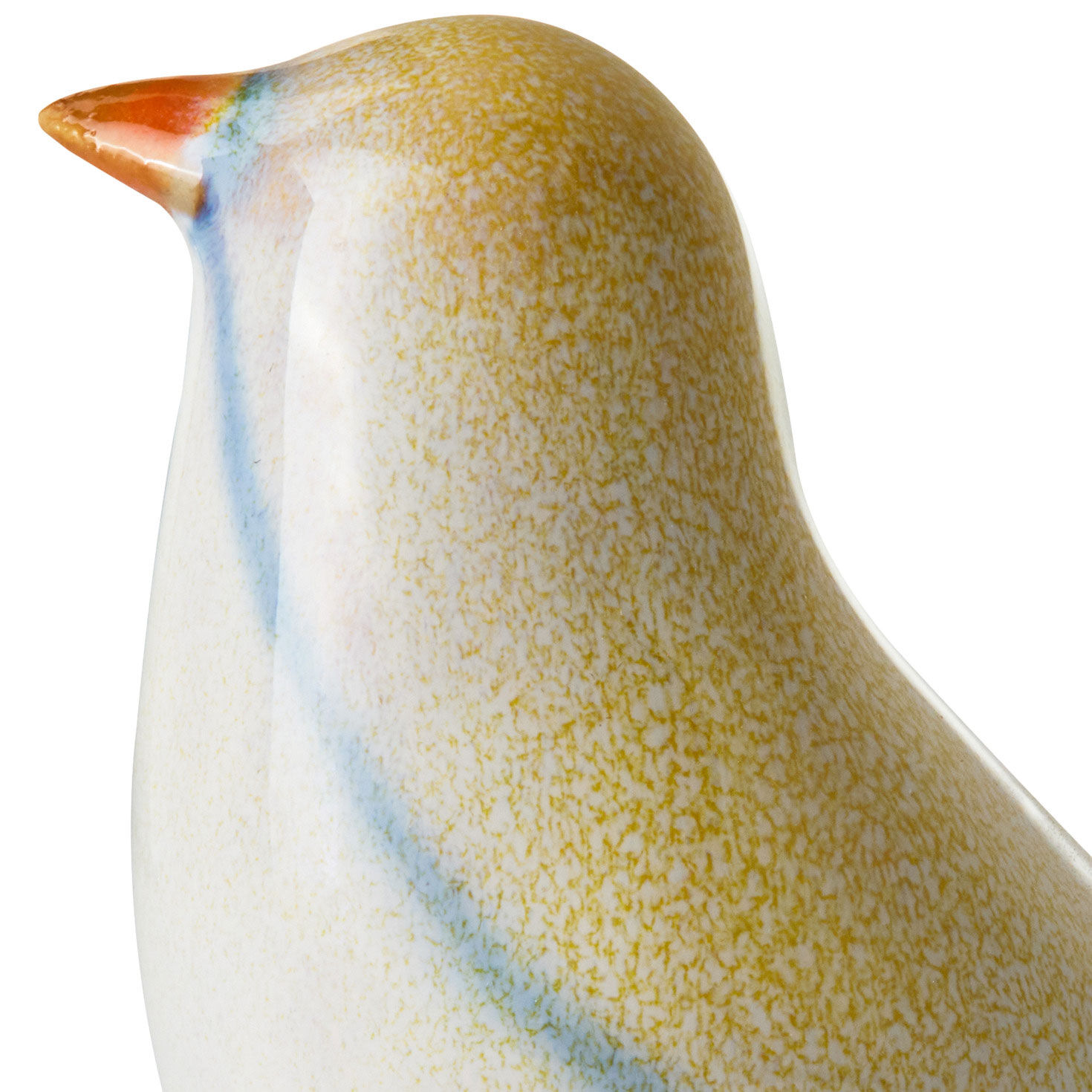 Yellow and Gray Goldfinch Ceramic Bird Figurine closeup view image number 3