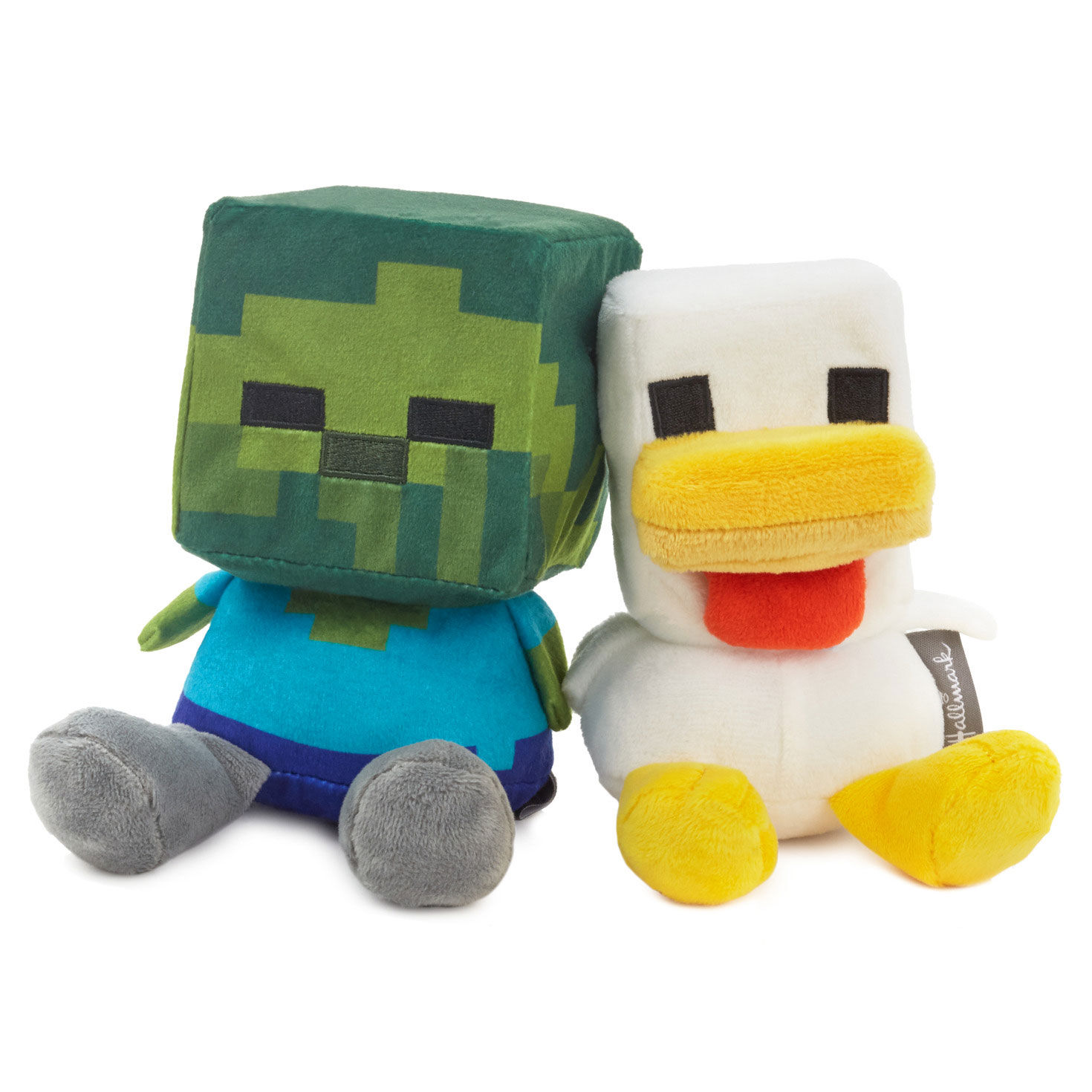 Better Together Minecraft Baby Zombie and Chicken Magnetic Plush Pair 5.25 H Classic Stuffed Animals Hallmark