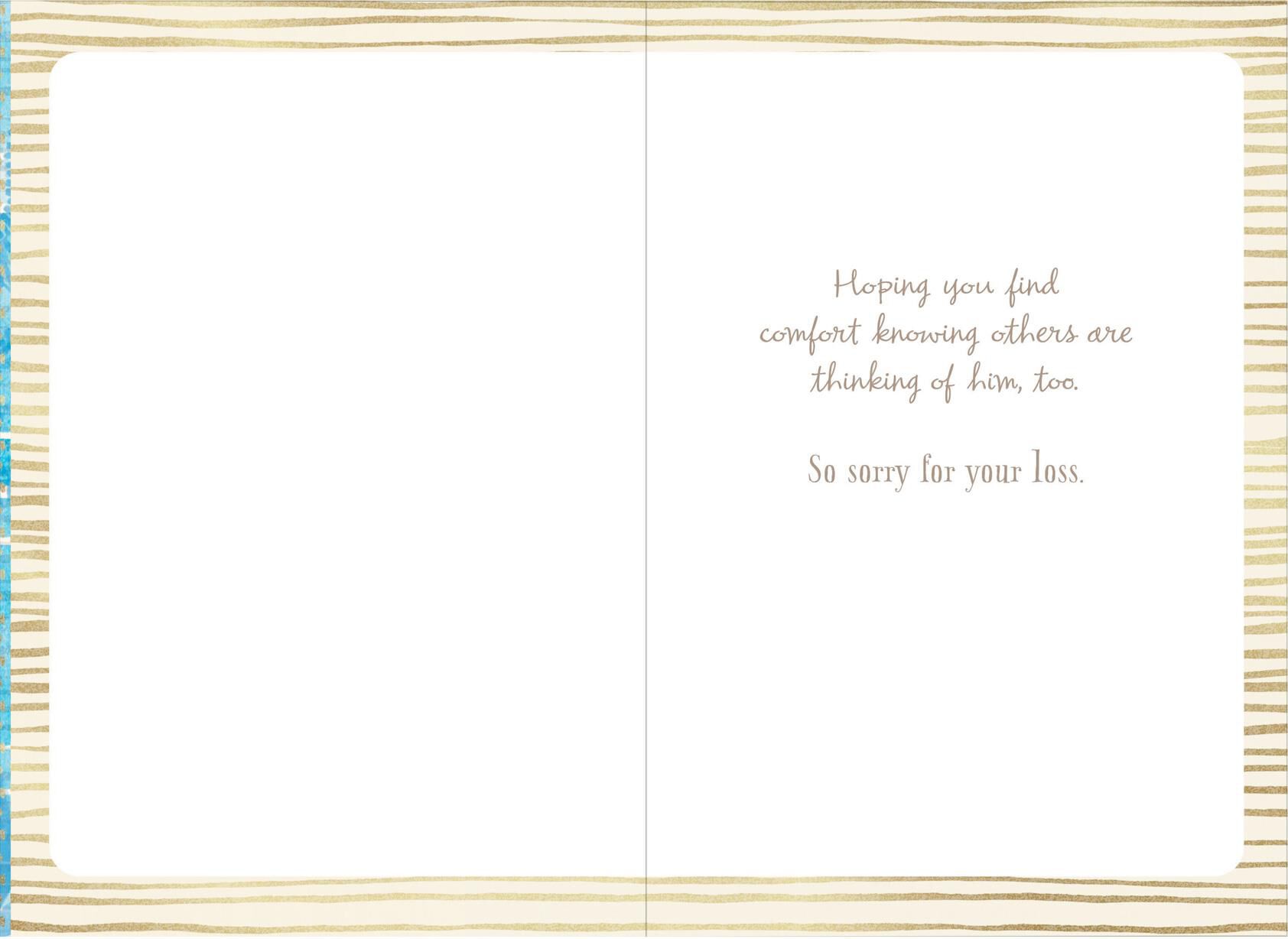 Blue Watercolor Plants Loss of Uncle Sympathy Card