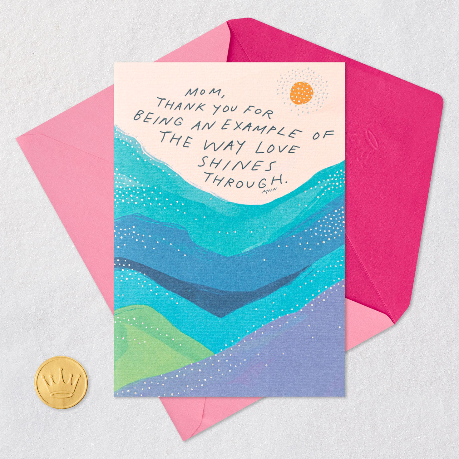 Morgan Harper Nichols Abstract Landscape Mother's Day Card Card Front with Envelope and Gold Seal image number 5