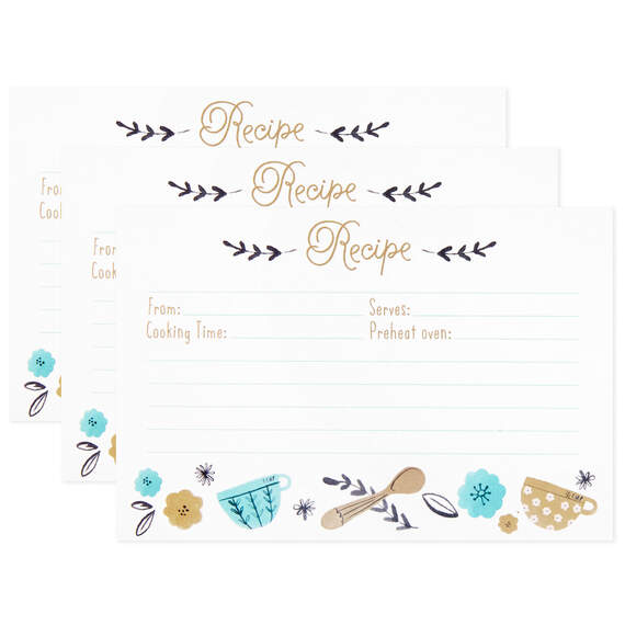 Baking Icons Recipe Cards, Pack of 36