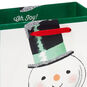 Smiling Snowman on White Small Holiday Gift Bag Handle Detail image number 4