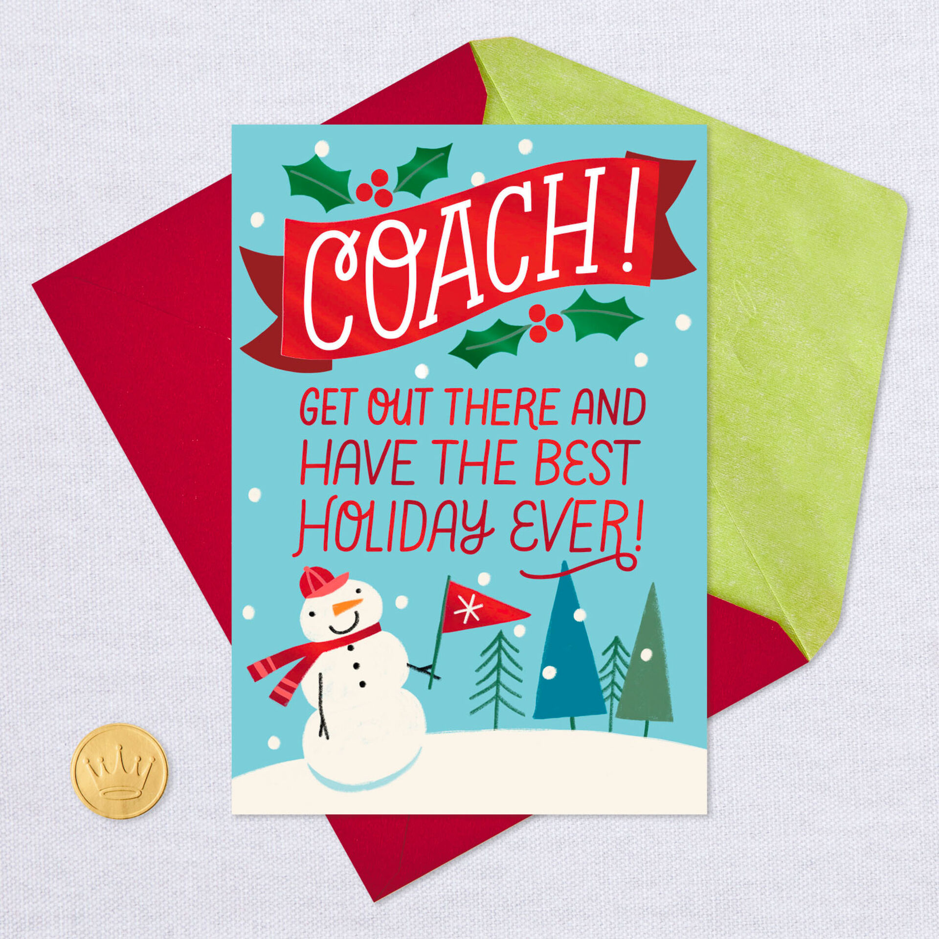 Have the Best Holiday Ever Christmas Card for Coach Greeting Cards