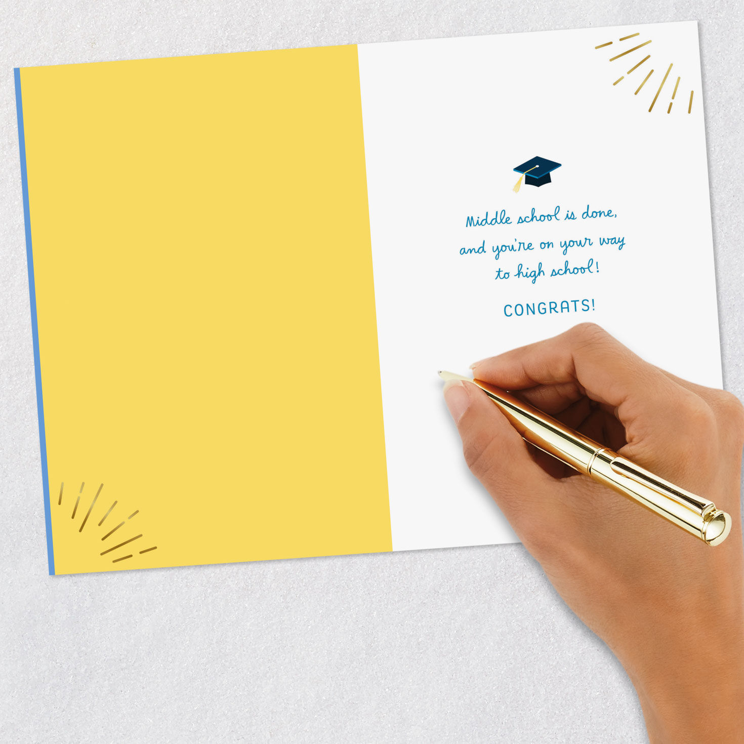 Mortarboard Cap Middle School Graduation Card Signing card image number 6