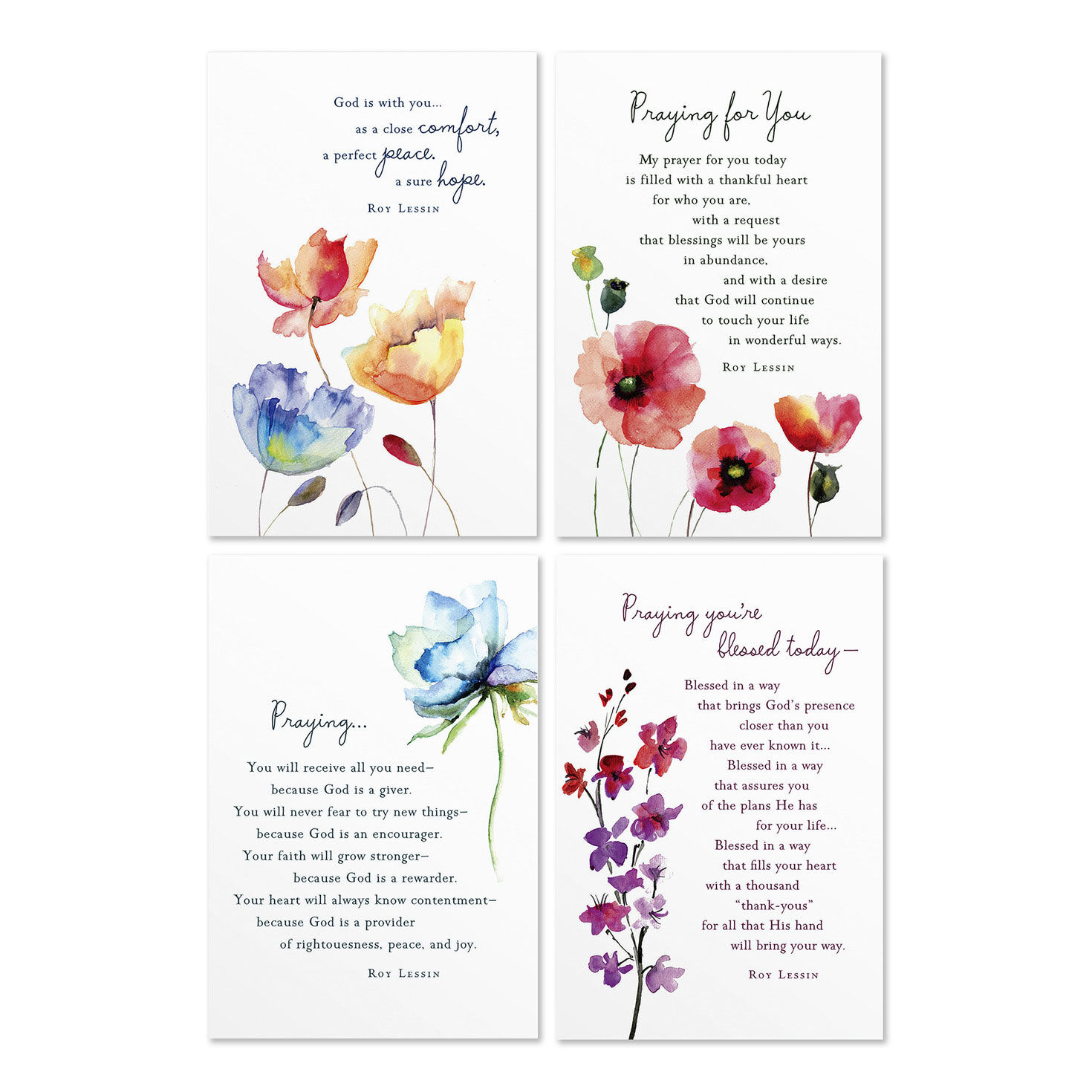 Roy Lessin Inspirational Blessings Assorted Religious Praying for You Cards, Box of 12