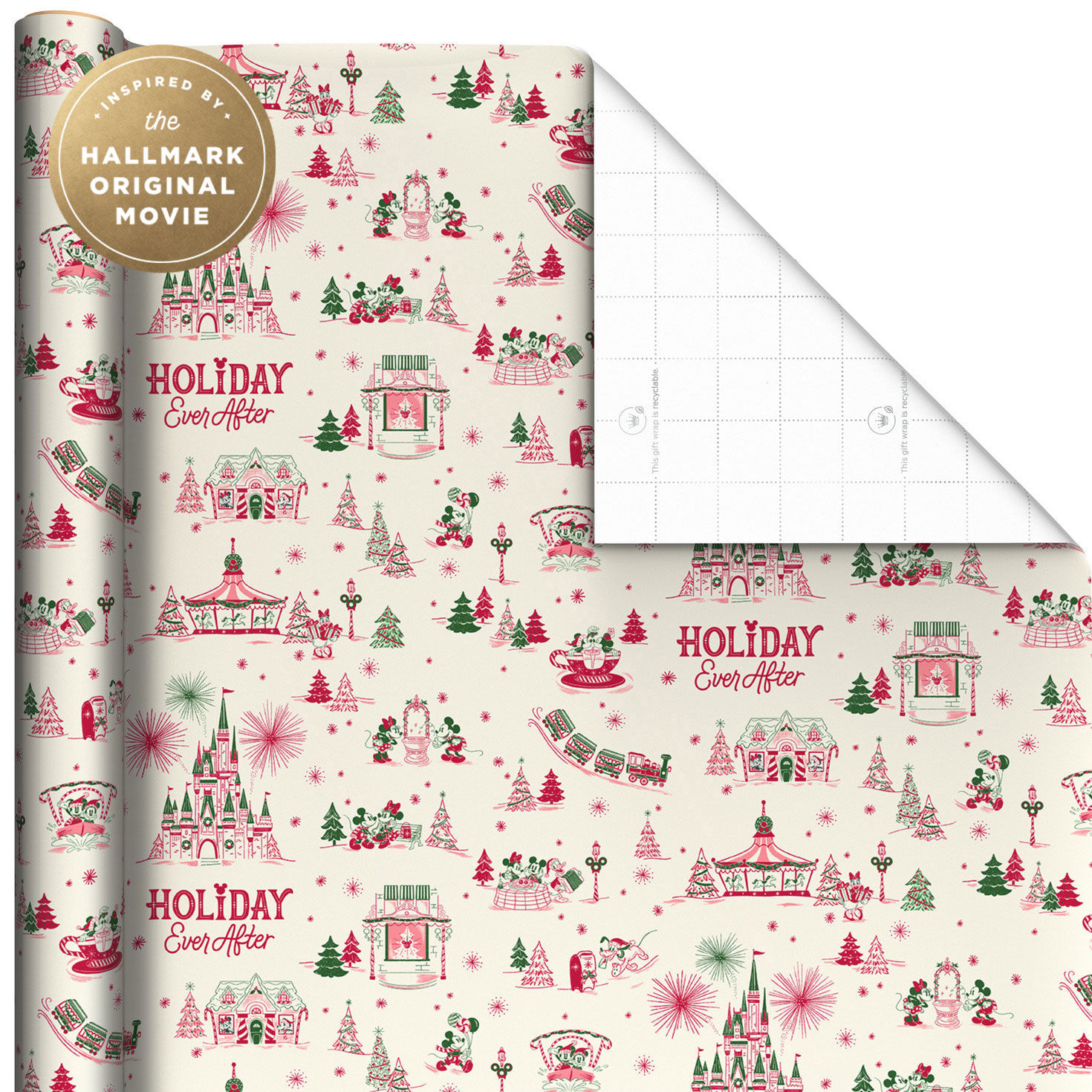 Disney Holiday Ever After Jumbo Christmas Wrapping Paper Roll, 35 sq. ft.