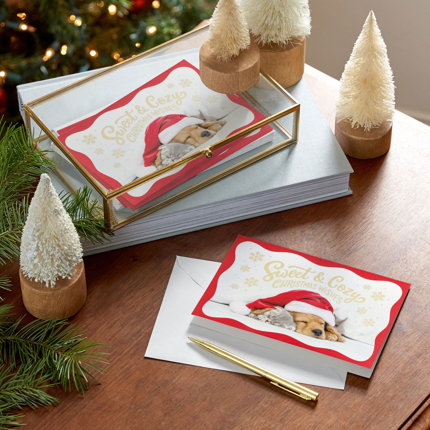 Cat and Dog Boxed Christmas Card Bulk Assortment in use image number 7
