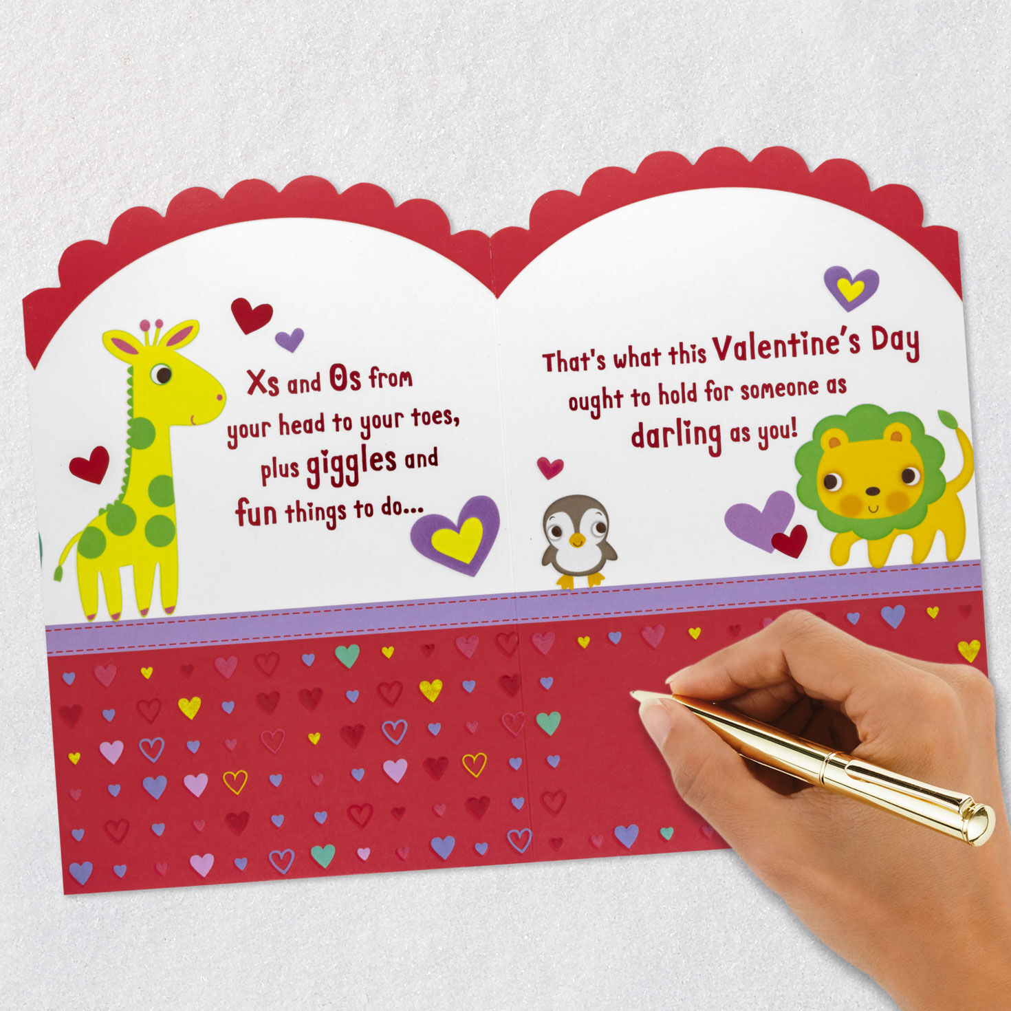 Zoo Animals Baby's First Valentine's Day Card Signing card image number 7