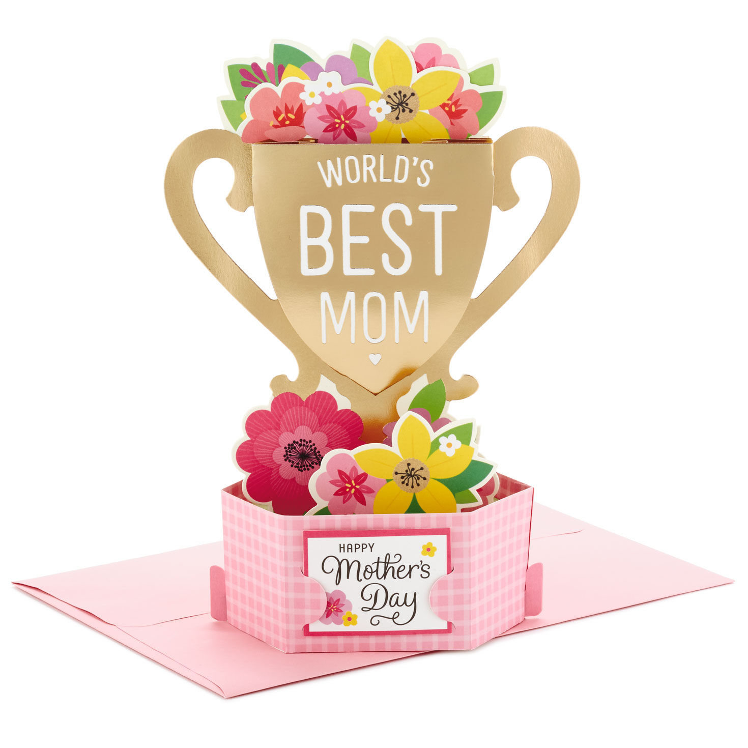 World's Best Mom Trophy 3D Pop-Up Mother's Day Card for Mom