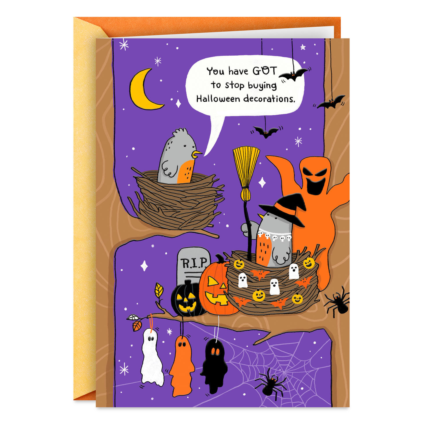 Can't Stop Decorating Funny Halloween Card