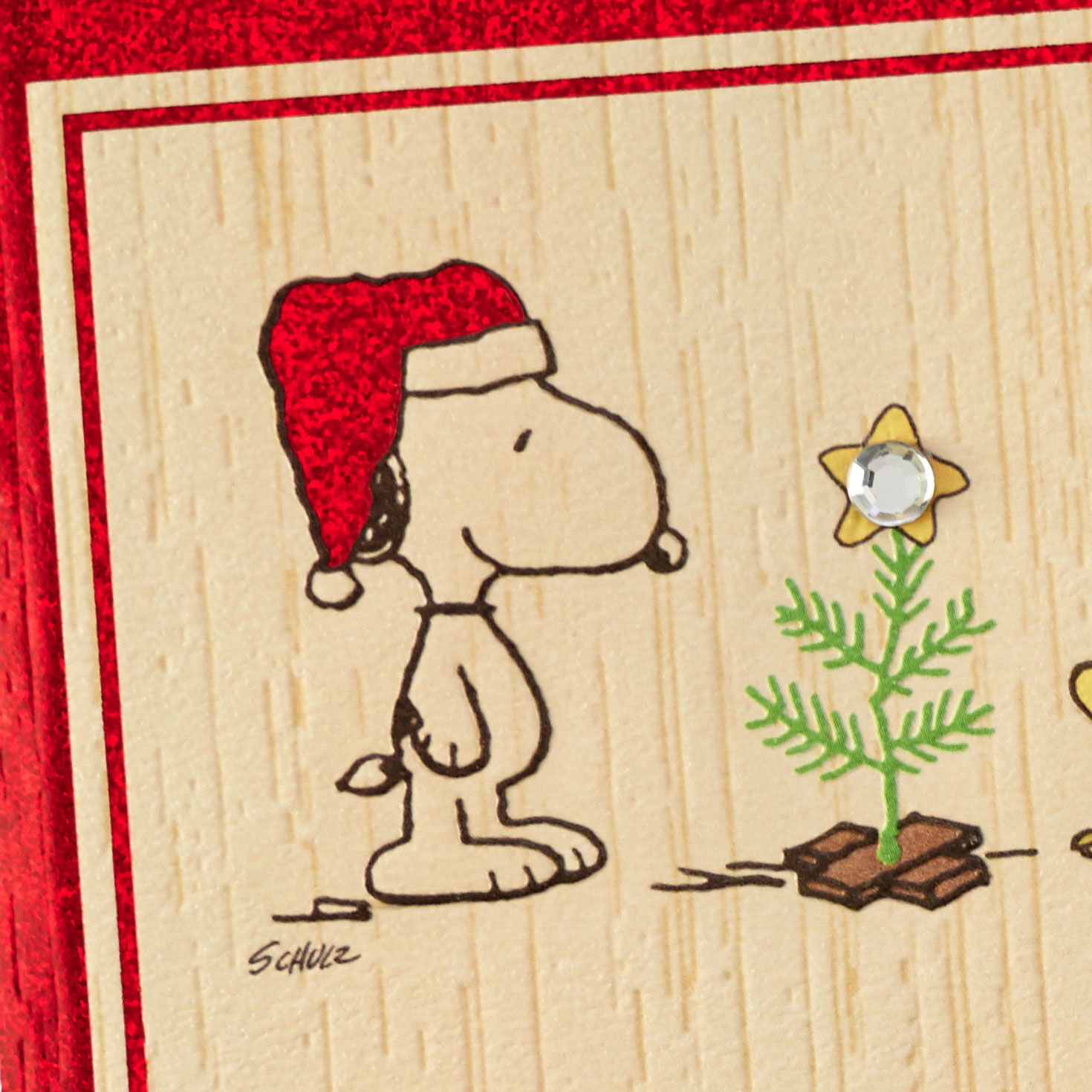 Snoopy and Woodstock Tree Christmas Card Card Front Detail image number 4