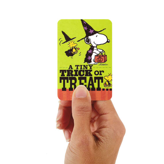 3.25" Mini Peanuts® Snoopy and Woodstock Trick or Treat Halloween Card, , large image number 1