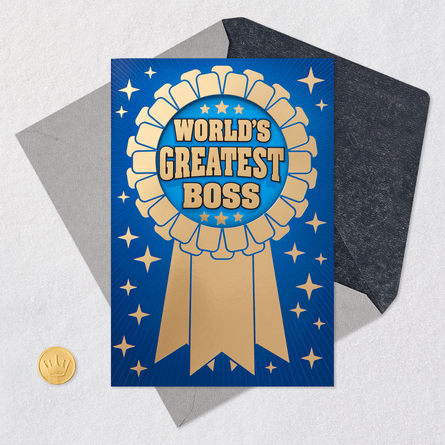 World's Greatest Boss Funny Boss's Day Card From All With Button for only USD 5.99 | Hallmark
