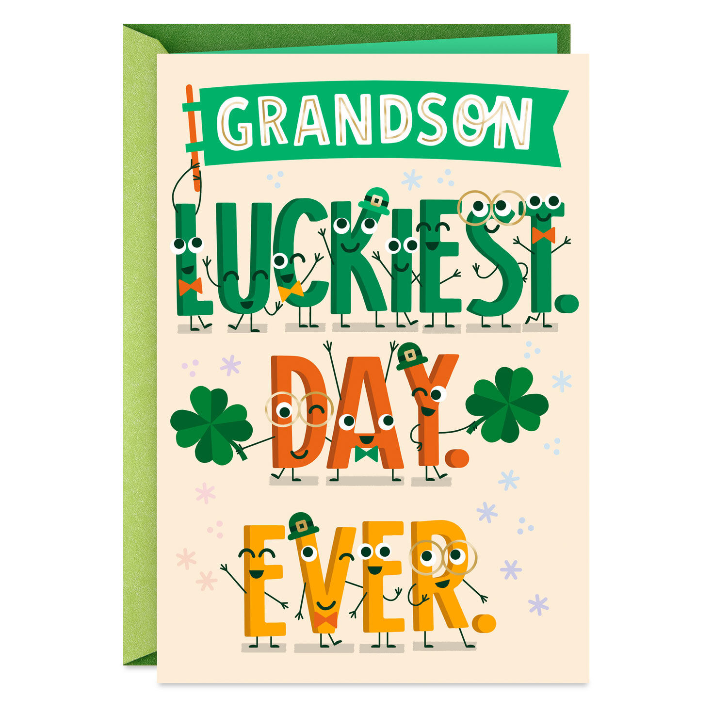 Luckiest Day Ever St. Patrick's Day Card for Grandson