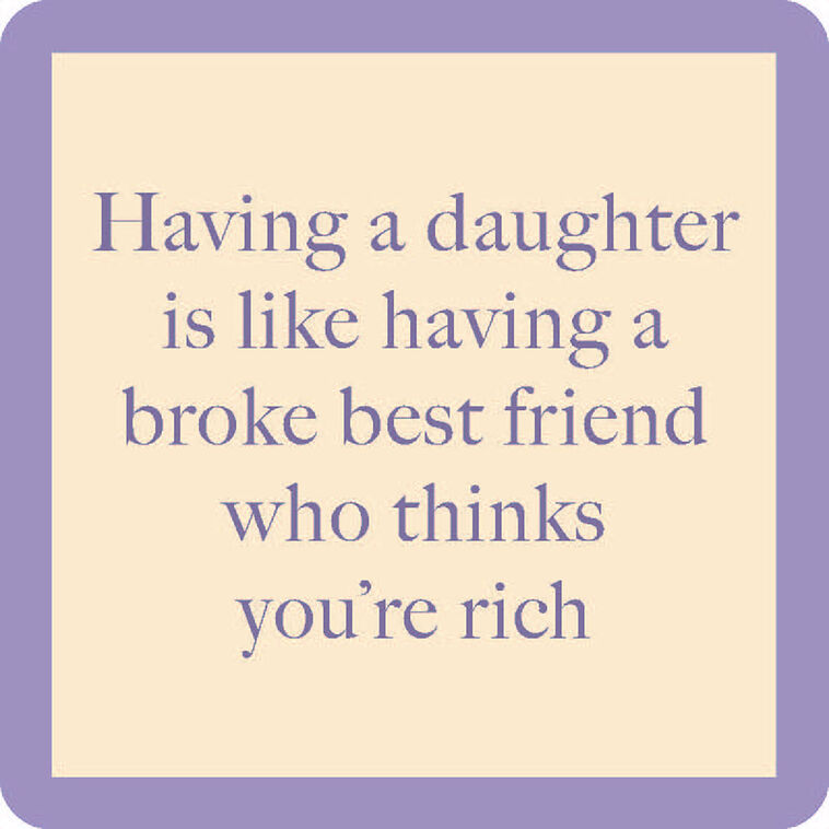 Drinks on Me Broke Best Friend Funny Coaster