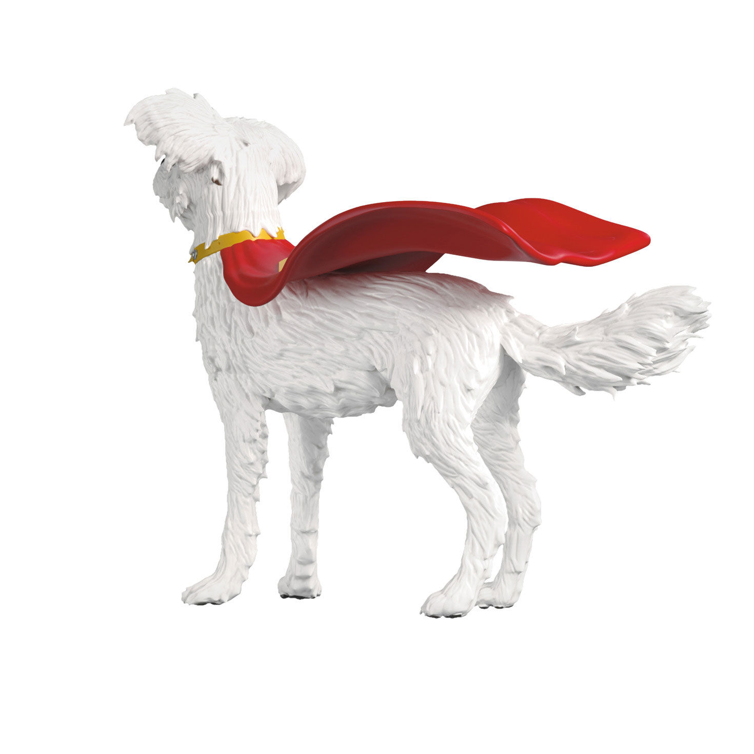 White Dog With Red Cape Keepsake Ornament Back image number 6