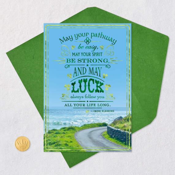 Irish Blessing May Luck Follow You St. Patrick's Day Card, , large image number 5