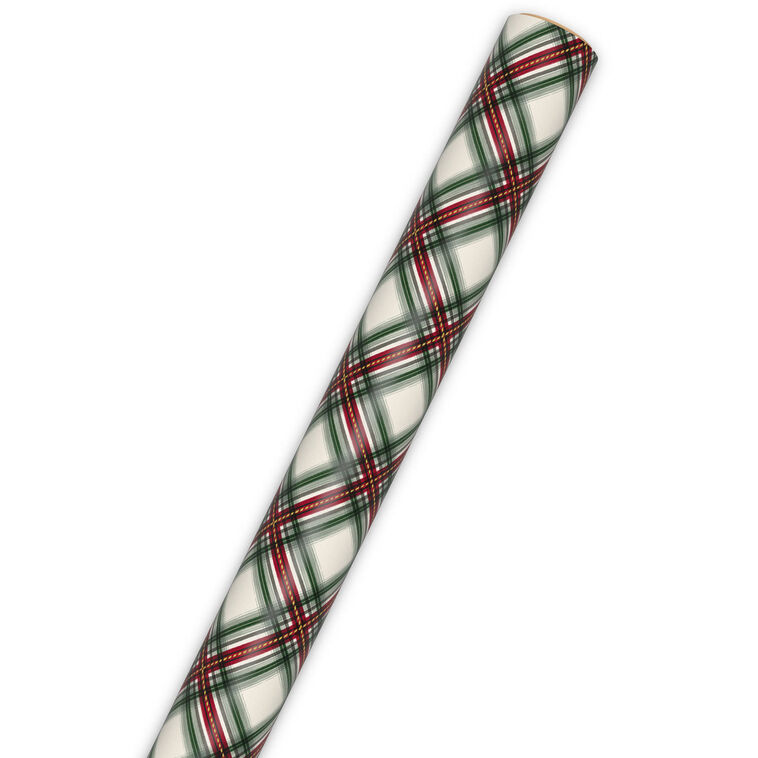 Festive Red and Green Plaid Christmas Wrapping Paper  image number 6