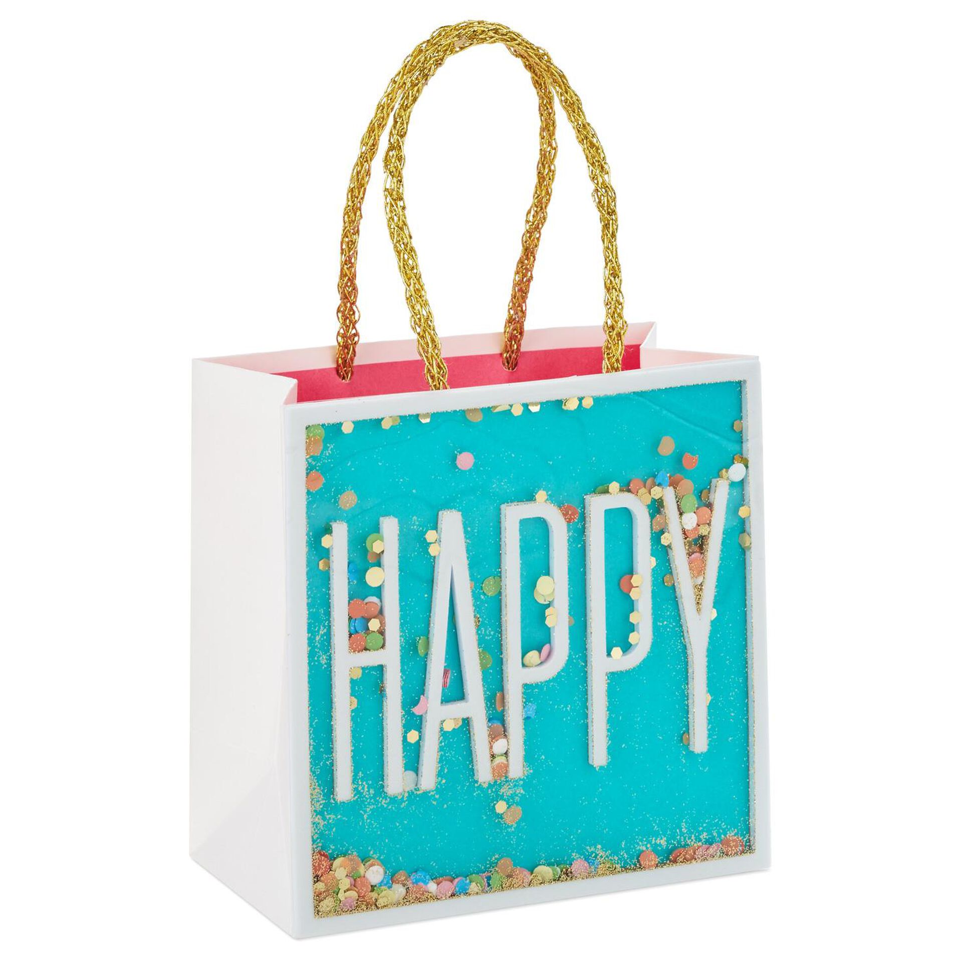 HAPPY Small Square Gift Bag, 5.5" Gift Bags Hallmark
