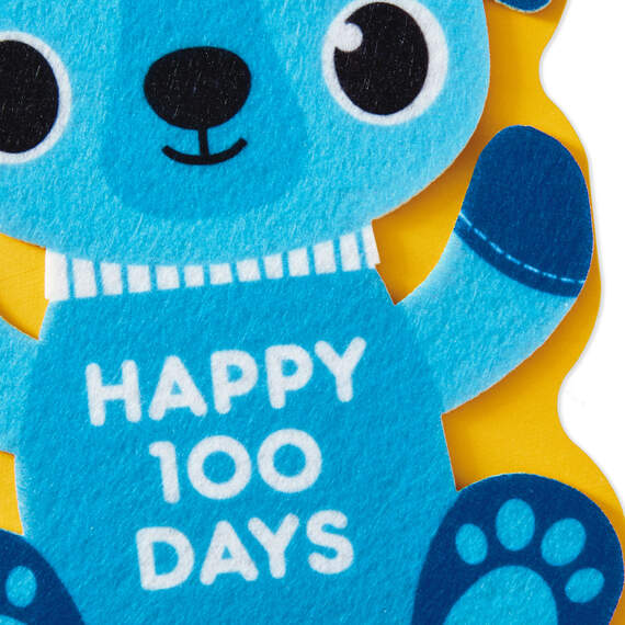 Happy 100 Days Felt Puppy New Baby Card, , large image number 4