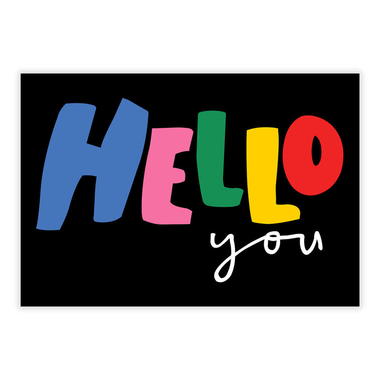 Hello in Colored Letters Personalized Card front image number 2
