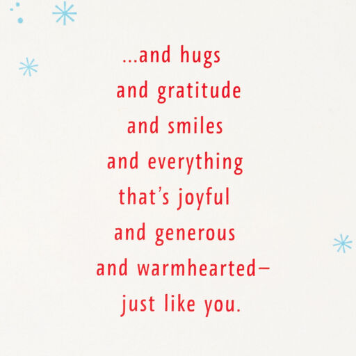 Love, Hugs and Gratitude Christmas Card for Mom, 