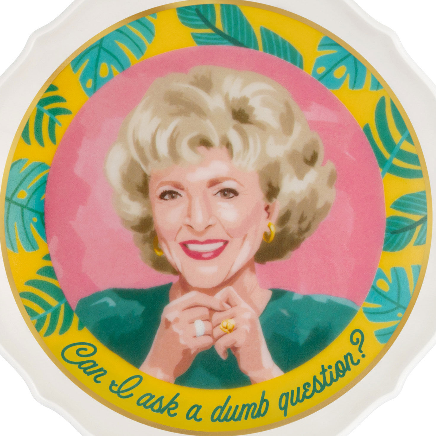 The Golden Girls Rose Round Keepsake Ornament closeup view image number 5