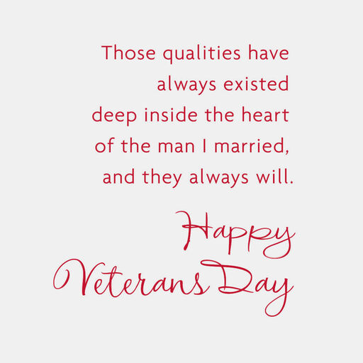 Courageous Heart Veterans Day Card for Husband, 