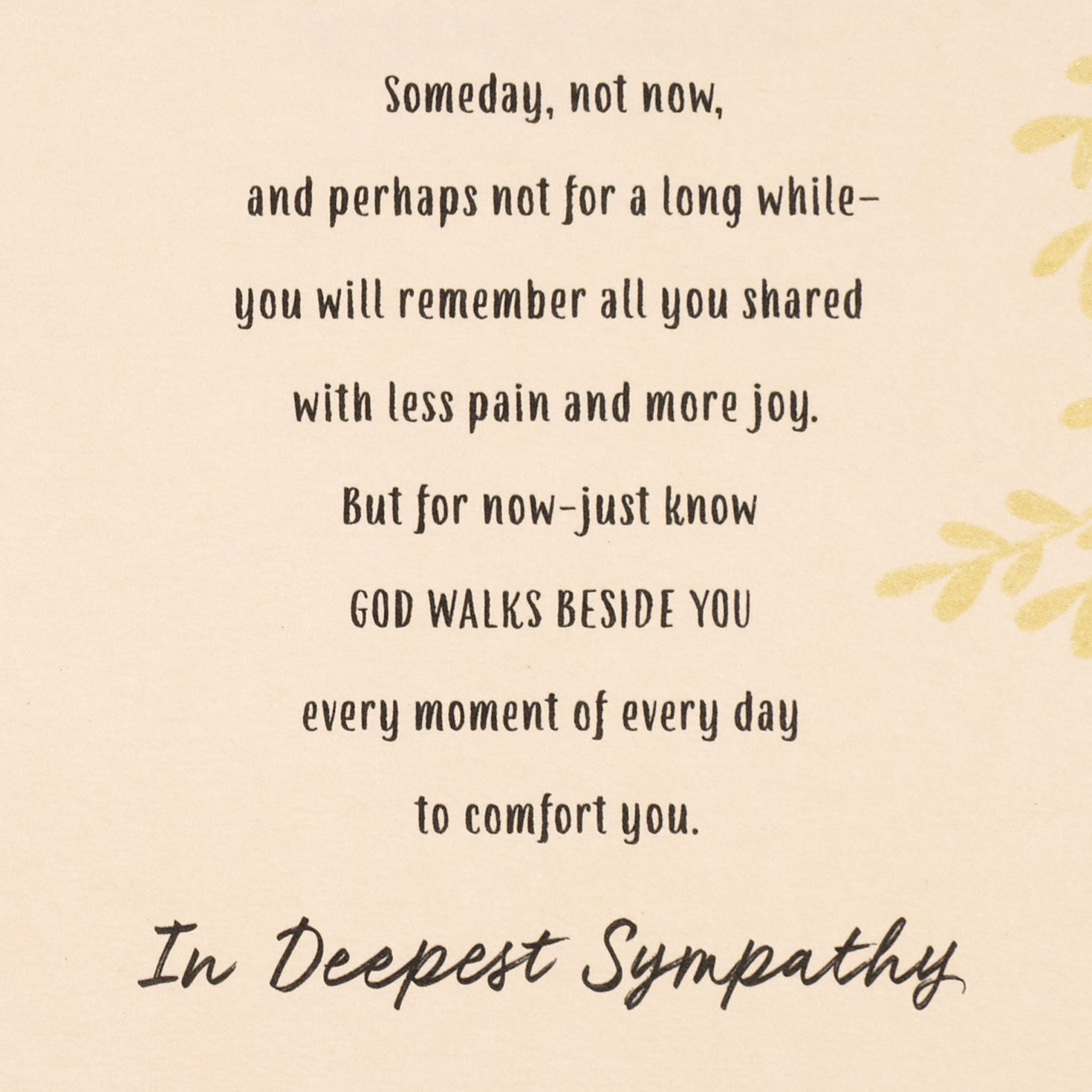 Yellow Orange Brushstrokes Gold Arch Sympathy Card Sentiment image number 2