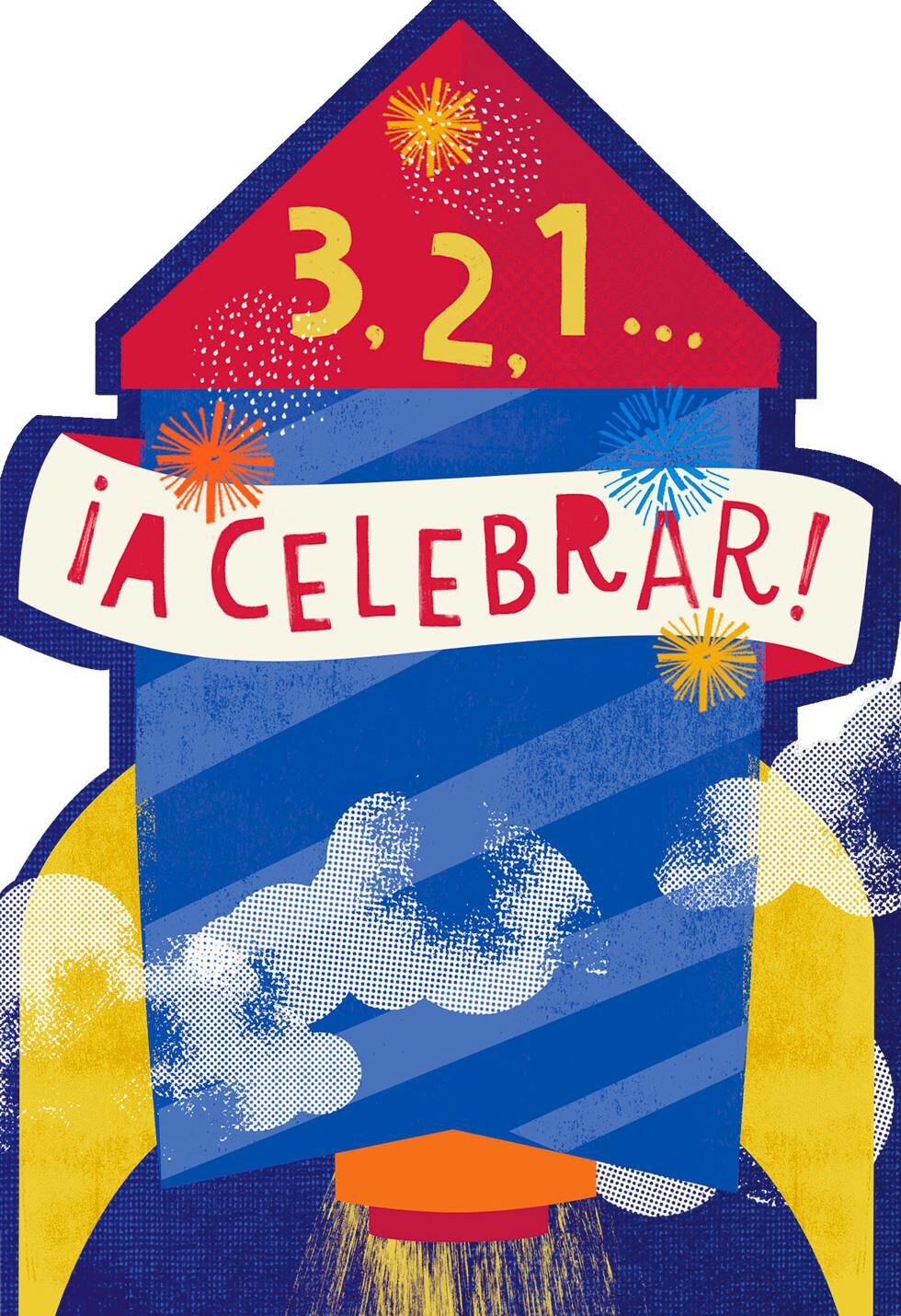 Rocket Launch Spanish-Language Birthday Sound Card