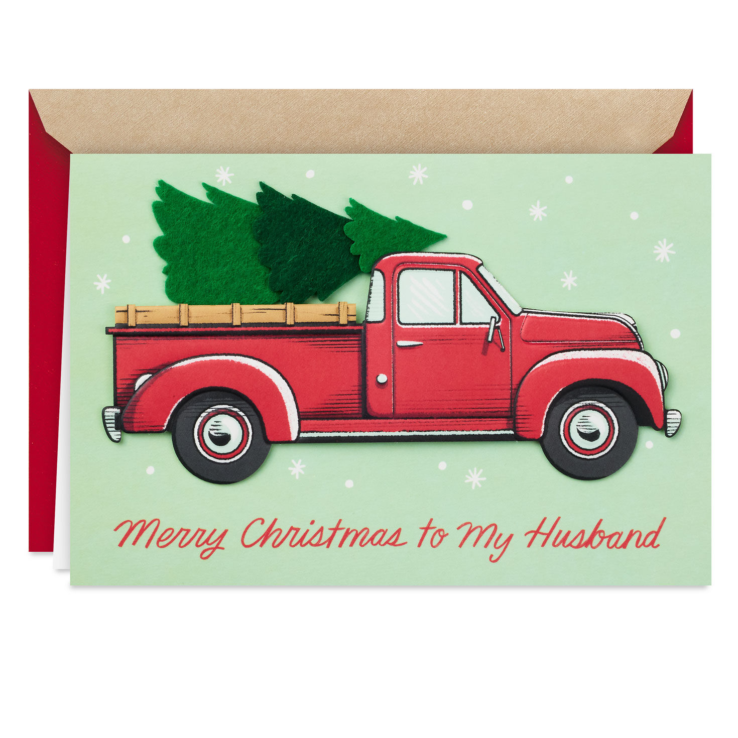 Comfort and Joy Vintage Truck Romantic Christmas Card for Husband