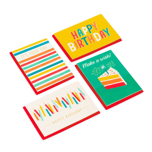 Assorted Bright and Cheery Boxed Birthday Cards, Pack of 16, 