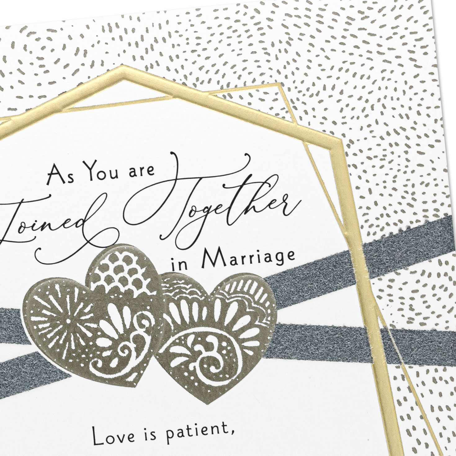 Silver and Gold Geometric Christian Wedding Card Card Front Detail image number 4