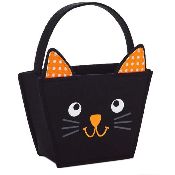 Black Cat Reusable Halloween Treat Bag, , large image number 1