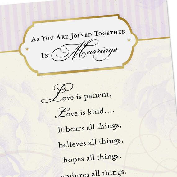 Love Is Patient, Love Is Kind Religious Wedding Card for Couple, , large image number 4