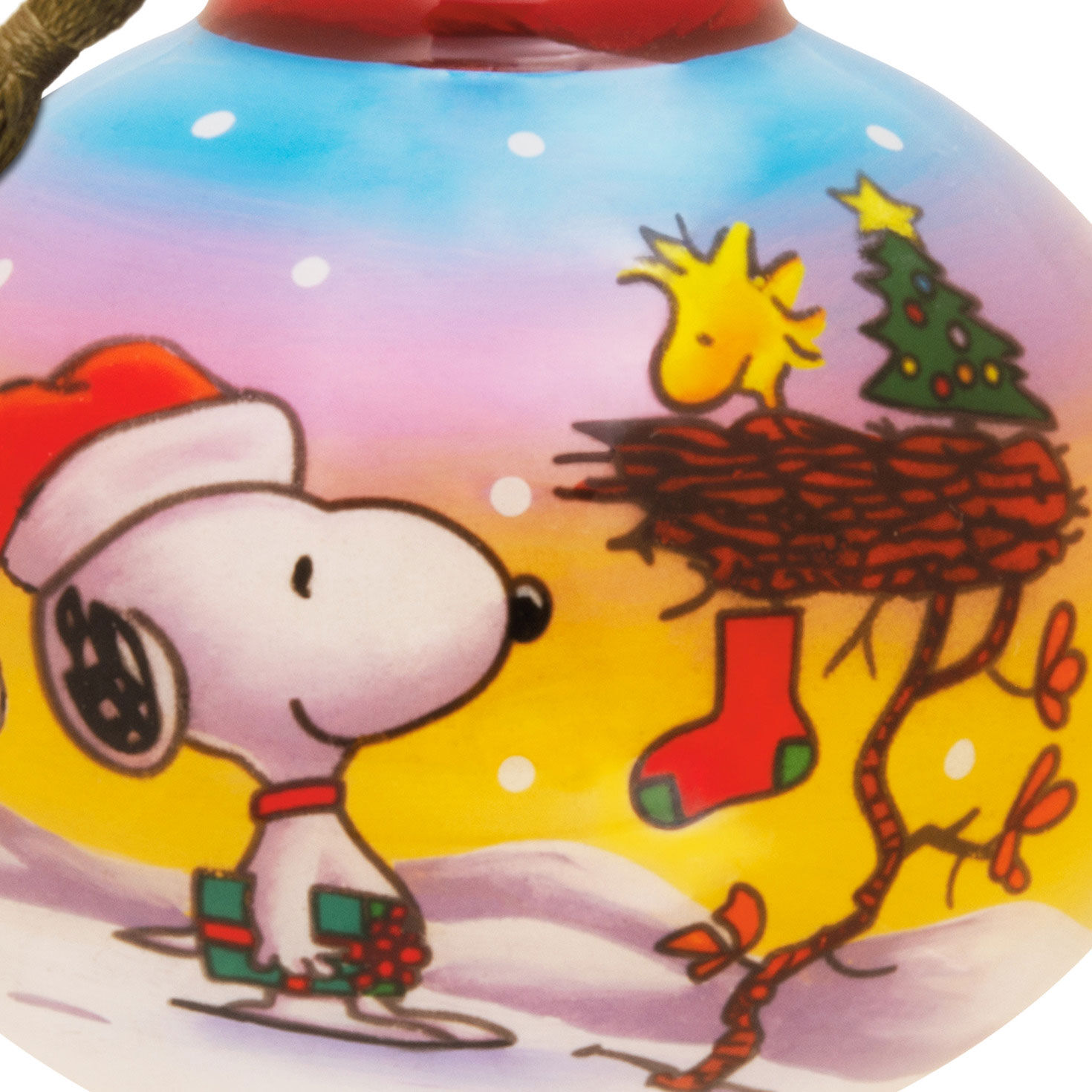 Peanuts® Ne'Qwa Art® Snoopy and Woodstock Hand-Painted Glass Hallmark Ornament for only USD 40.49 | Hallmark