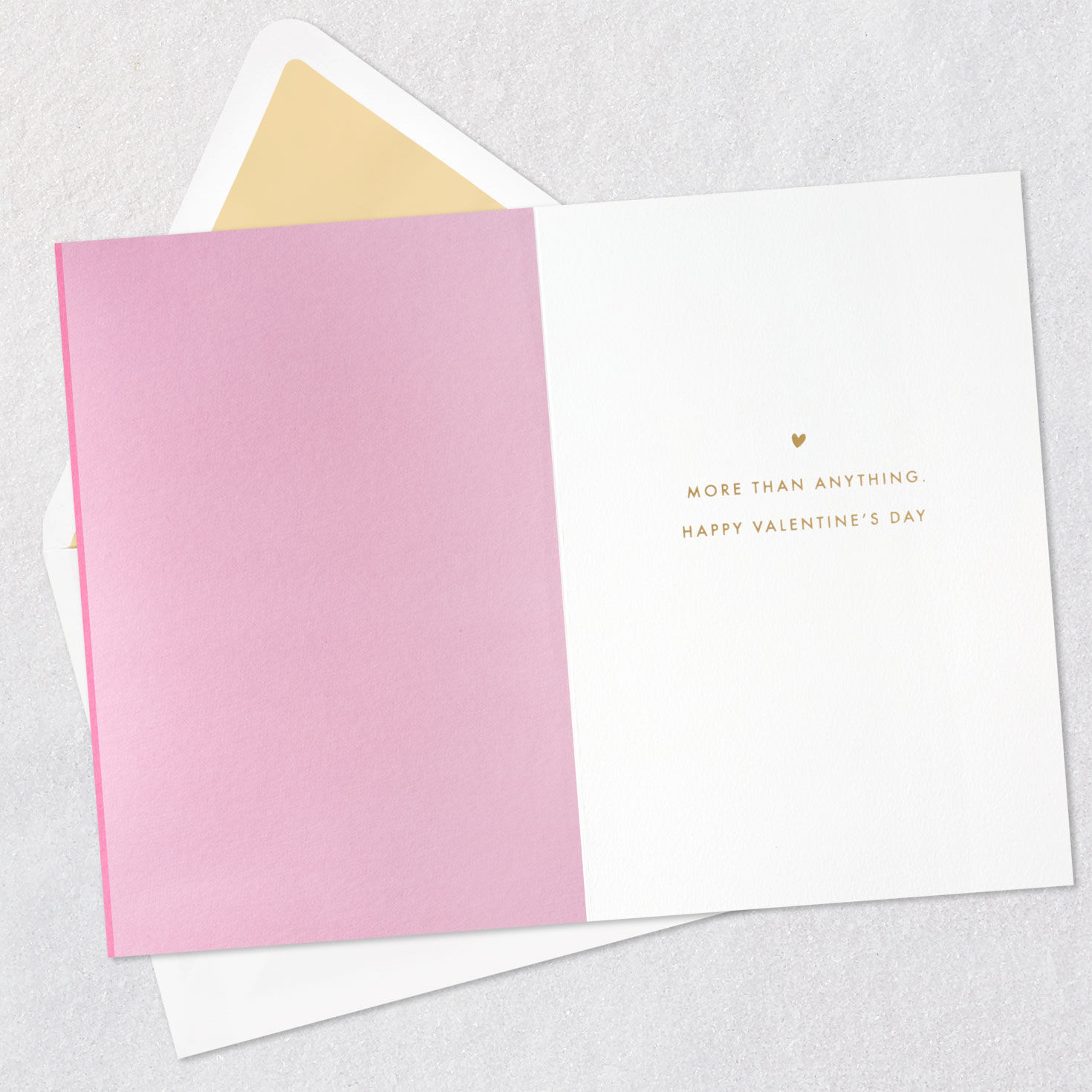 Confetti Hearts on Pink Valentine's Day Card Open card with envelope image number 3