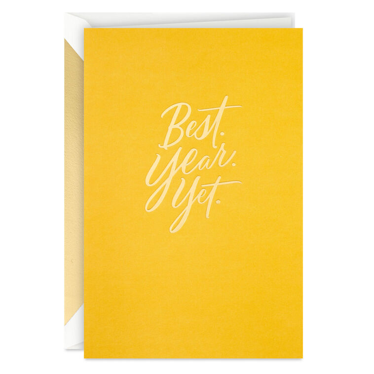 Best Year Yet Gold Birthday Card