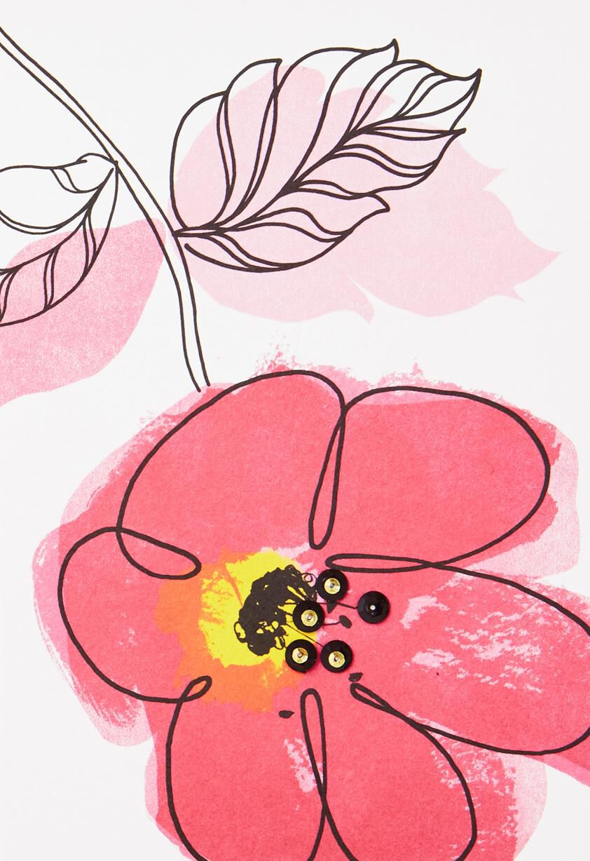 Everlasting Poppy Bloom Thank You Card