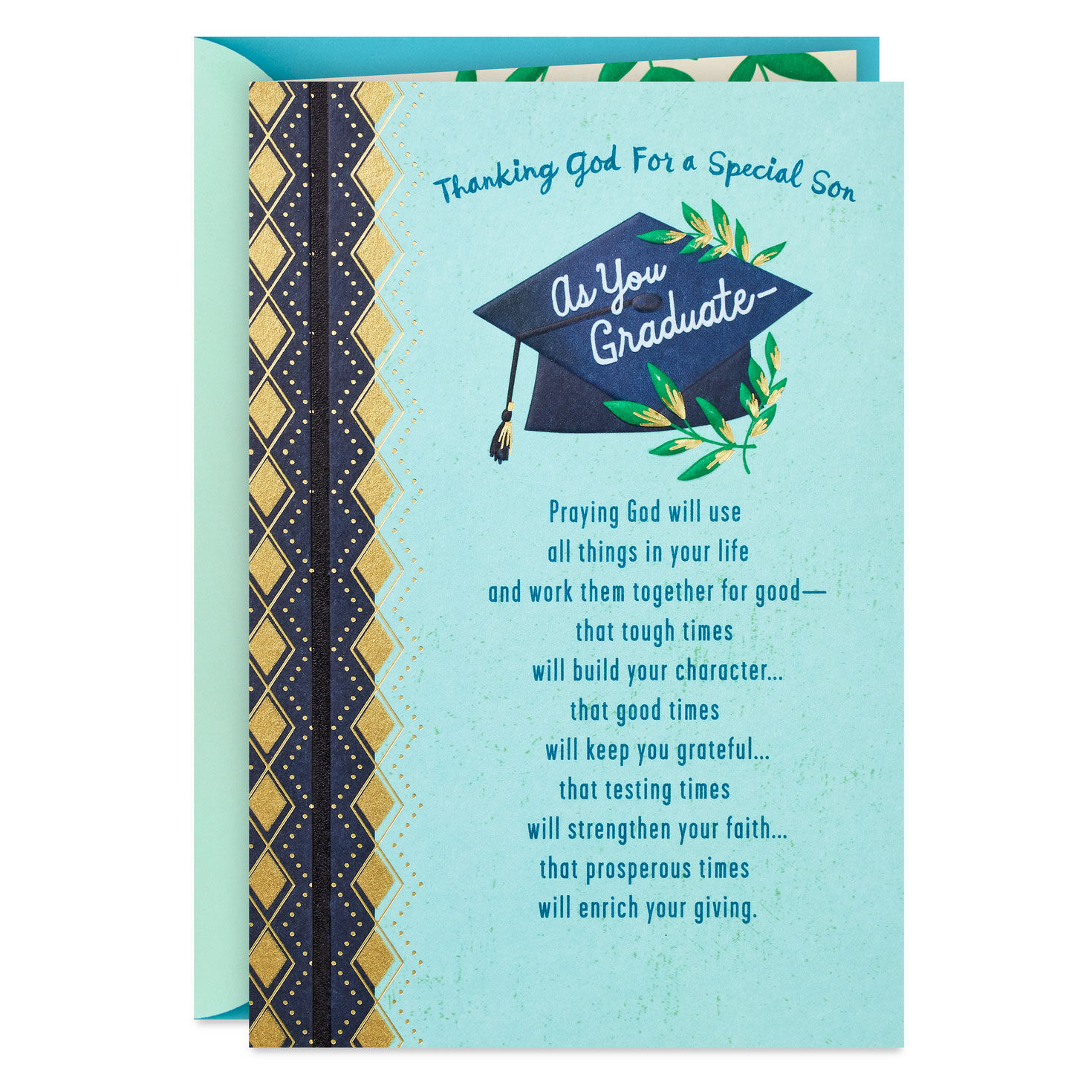 May You Continue to Grow Religious Graduation Card for Son